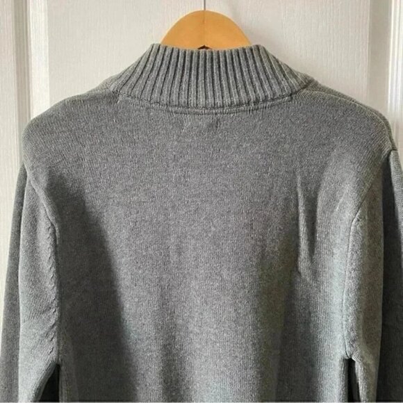 IZOD Sweater 1/4 Zip Pullover 100% Cotton Grey Boys Size XL - Picture 7 of 14